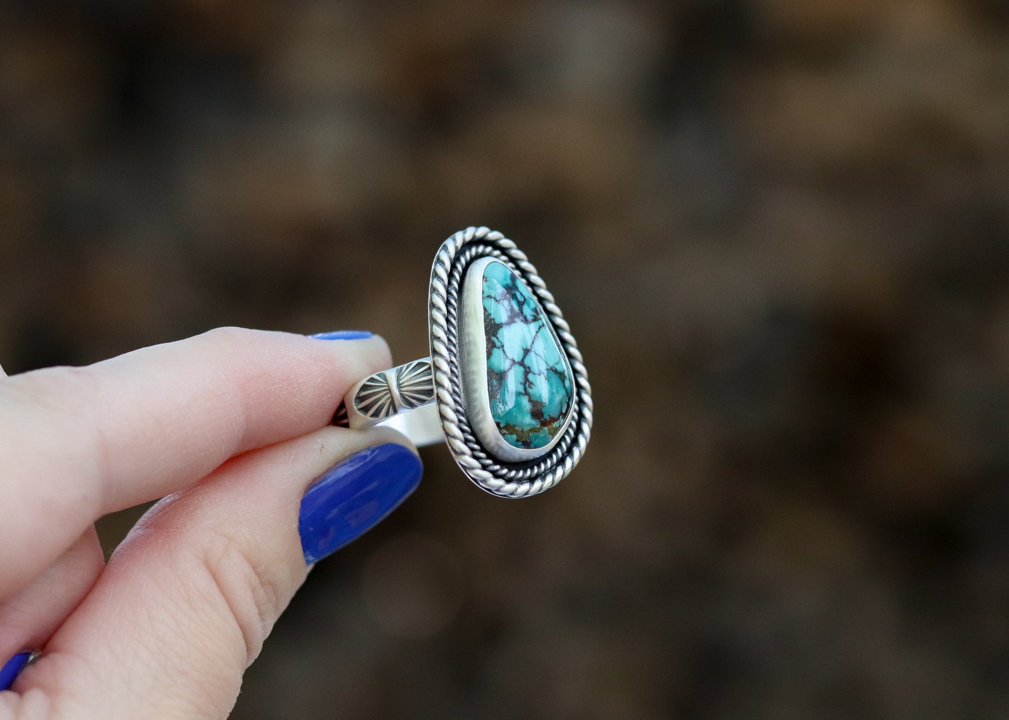 Echo Ring - Cloud Mt. Turquoise - Size 10