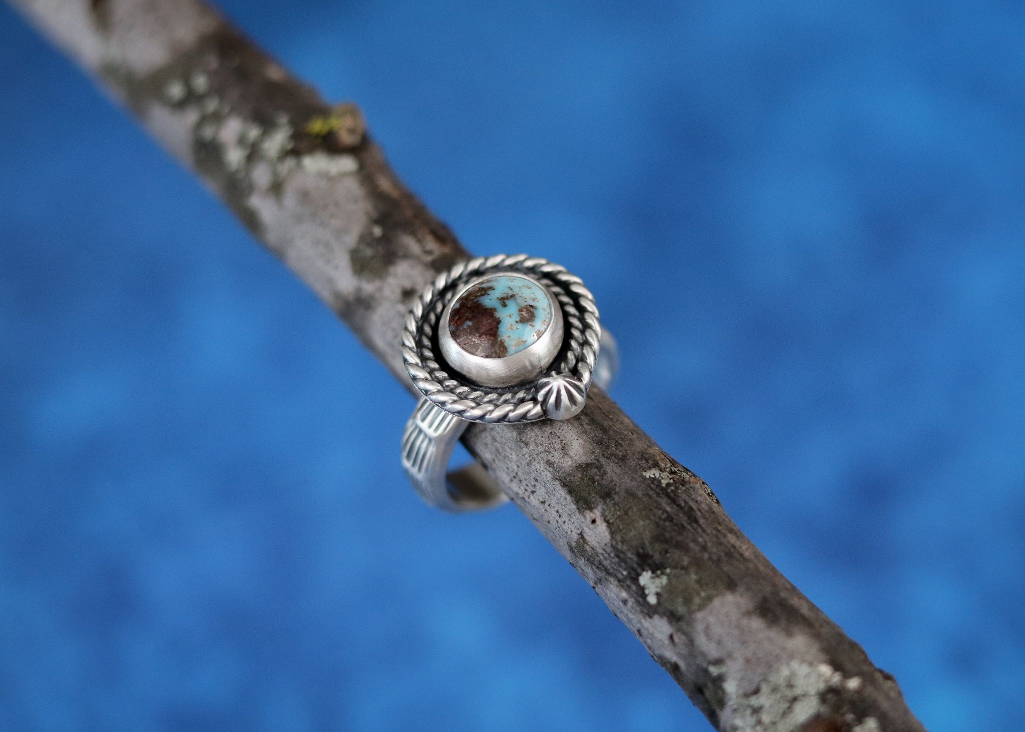 Orb Ring - Nevada Turquoise - Size 10