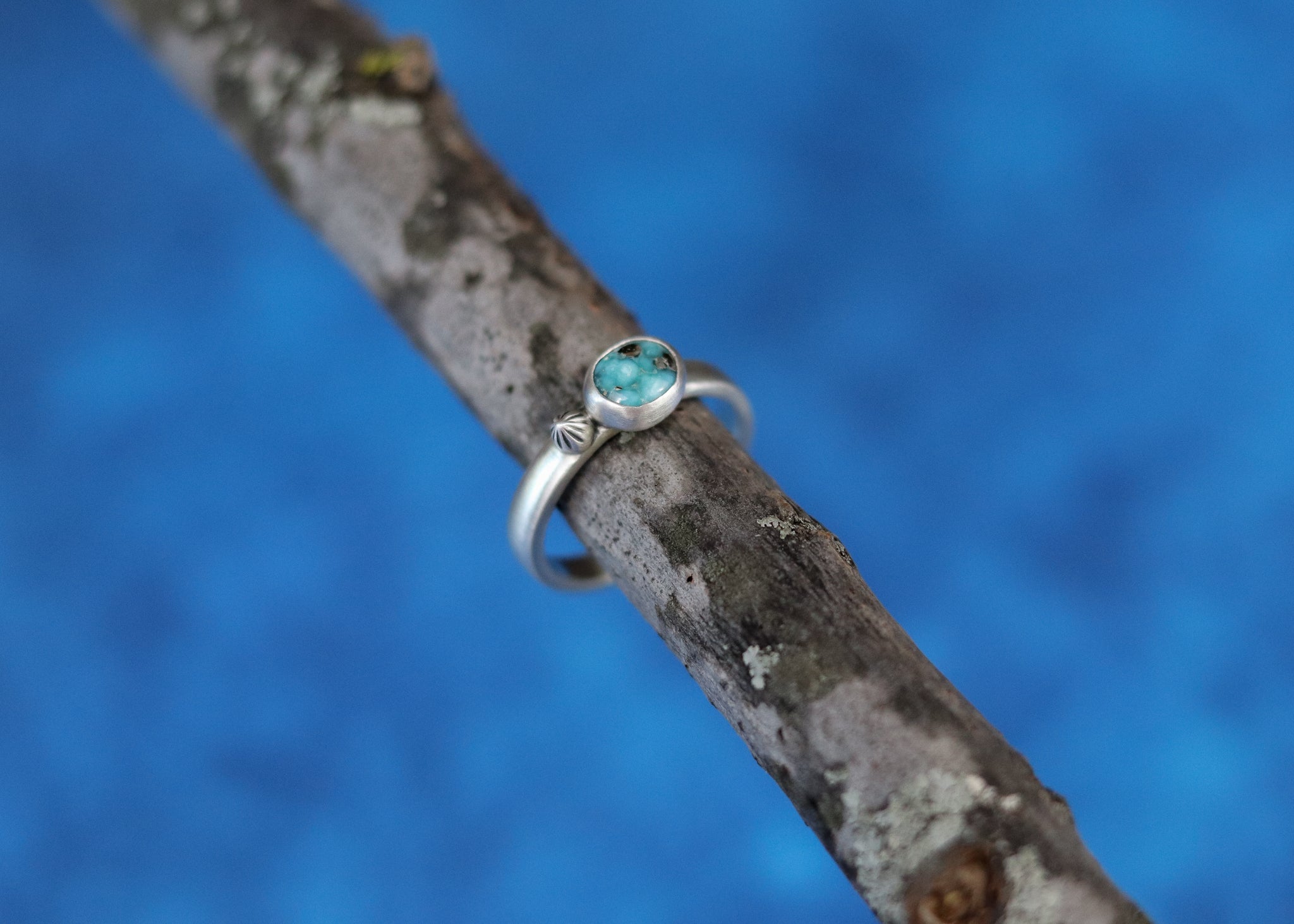 Starburst Ring - White Water Turquoise - Size 7