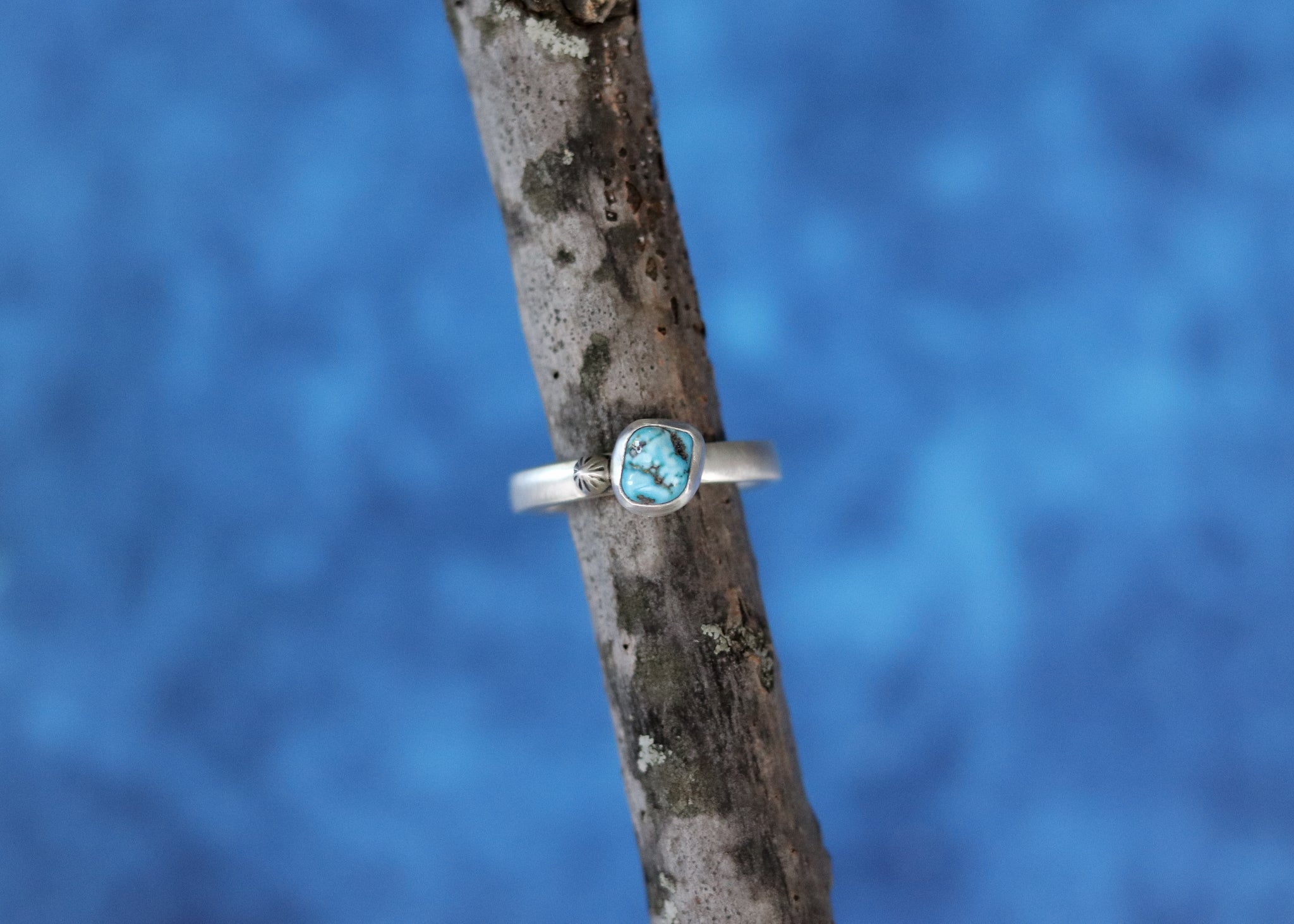 Starburst Ring - Nugget Turquoise - Size 8