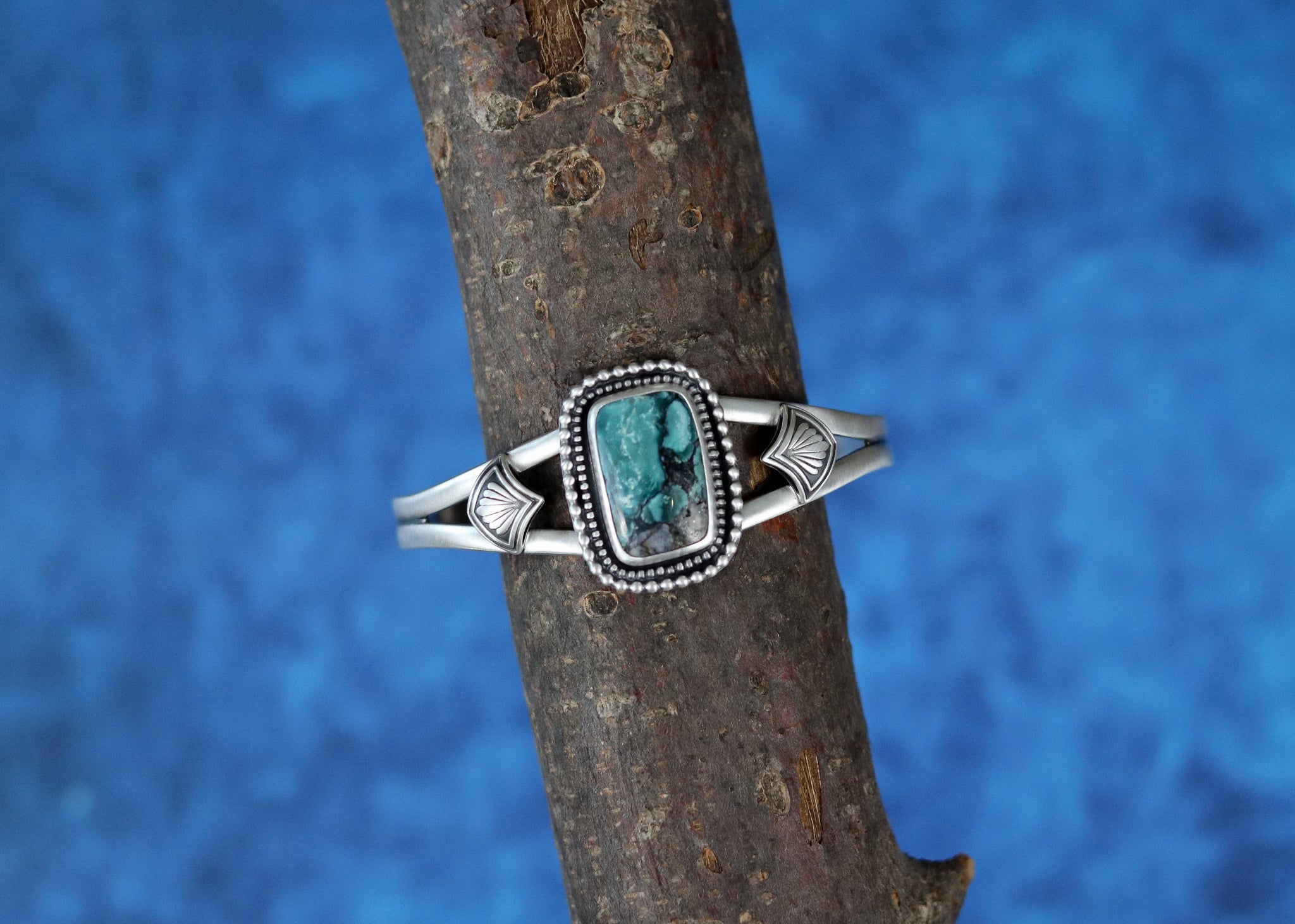 Fleur Cuff - Stormy Mt. Turquoise