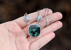 Diamond Necklace - Blue Diamond Turquoise