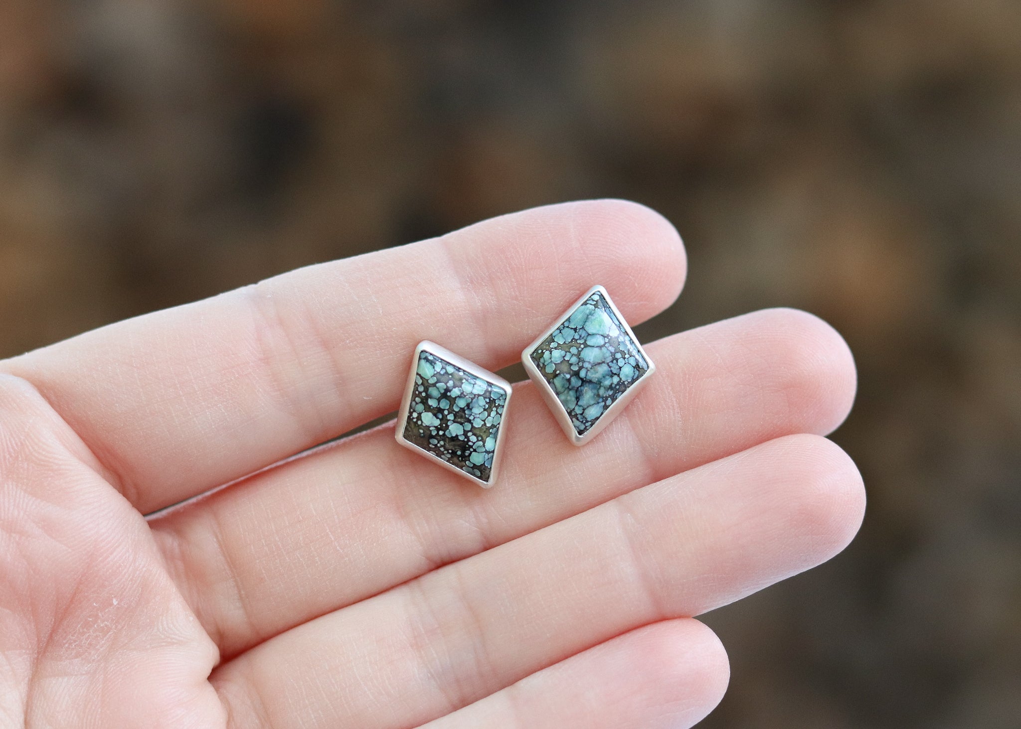 Diamond Studs - Starfox Variscite