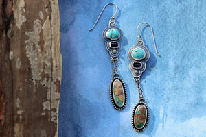 Turquoise + Iolite Shoulder Dusters