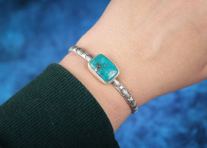 Flora Cuff - Kingman Turquoise