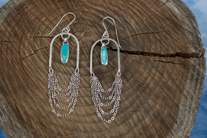 Arch Chain Earrings with White Water + Taylor Lynn Turquoise