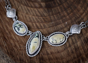 Midori Variscite Triple Stone Necklace