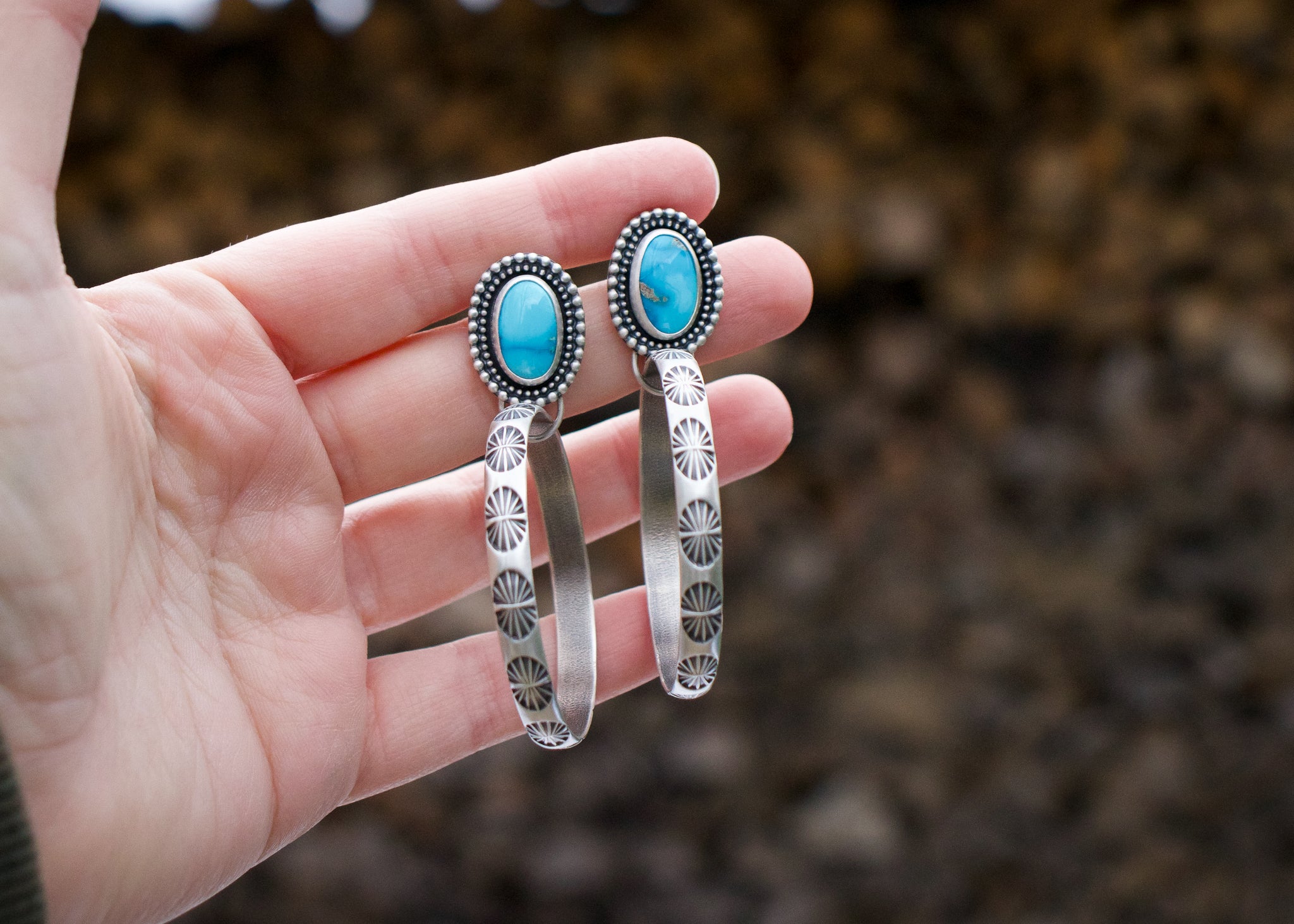 Flora Hoops - Sonoran Rose Turquoise