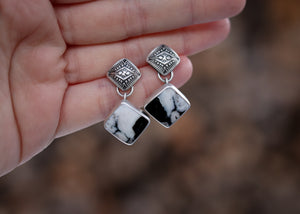 Diamond Burst Earrings - White Buffalo