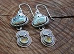 Prince Variscite + Moonstone + Moldavite Dangles