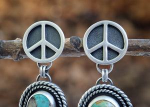Peace Earrings - Royston Turquoise with posts