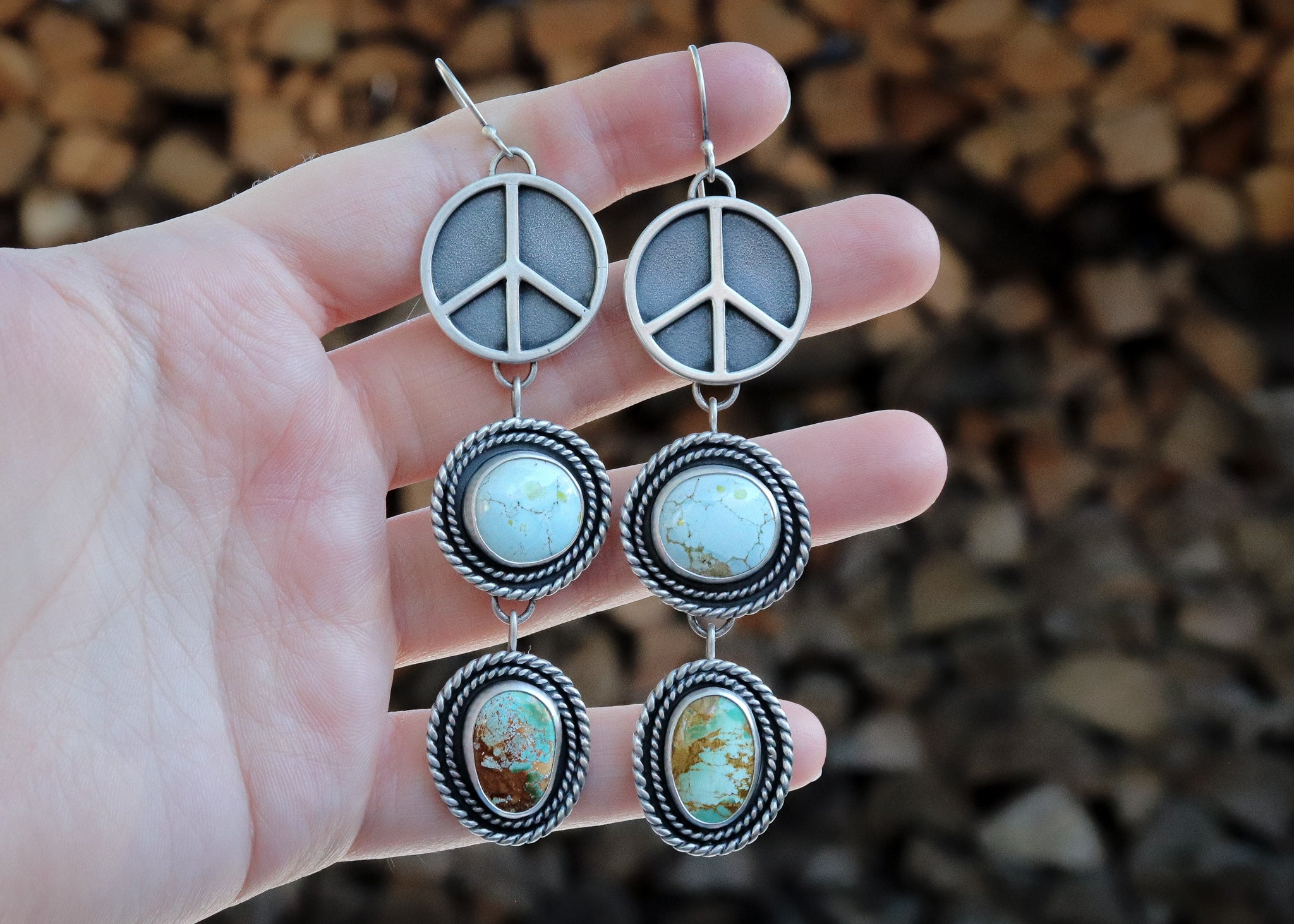 Peace Earrings - Gobi + Royston Turquoise