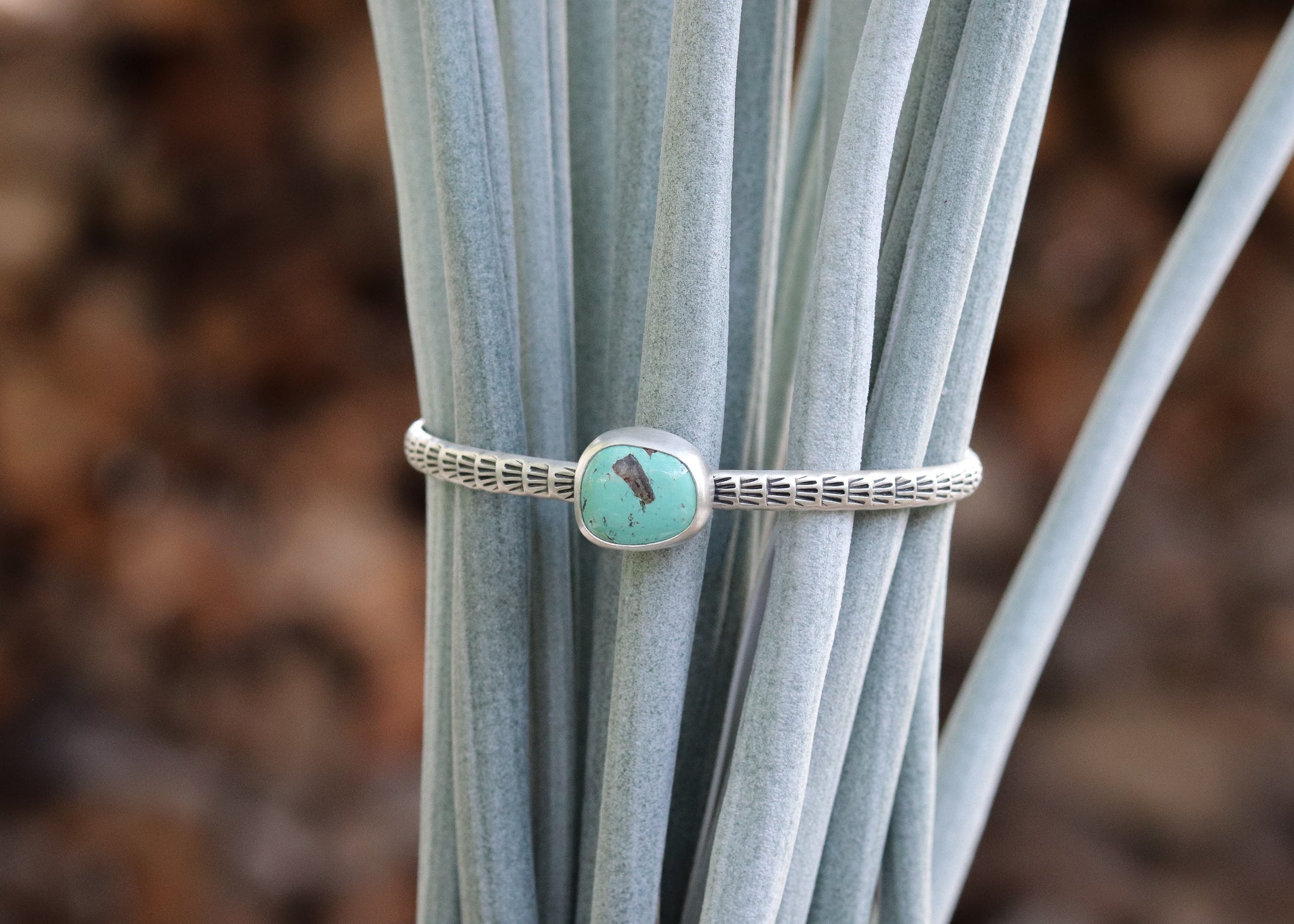 Carico Lake Turquoise Stamped Cuff