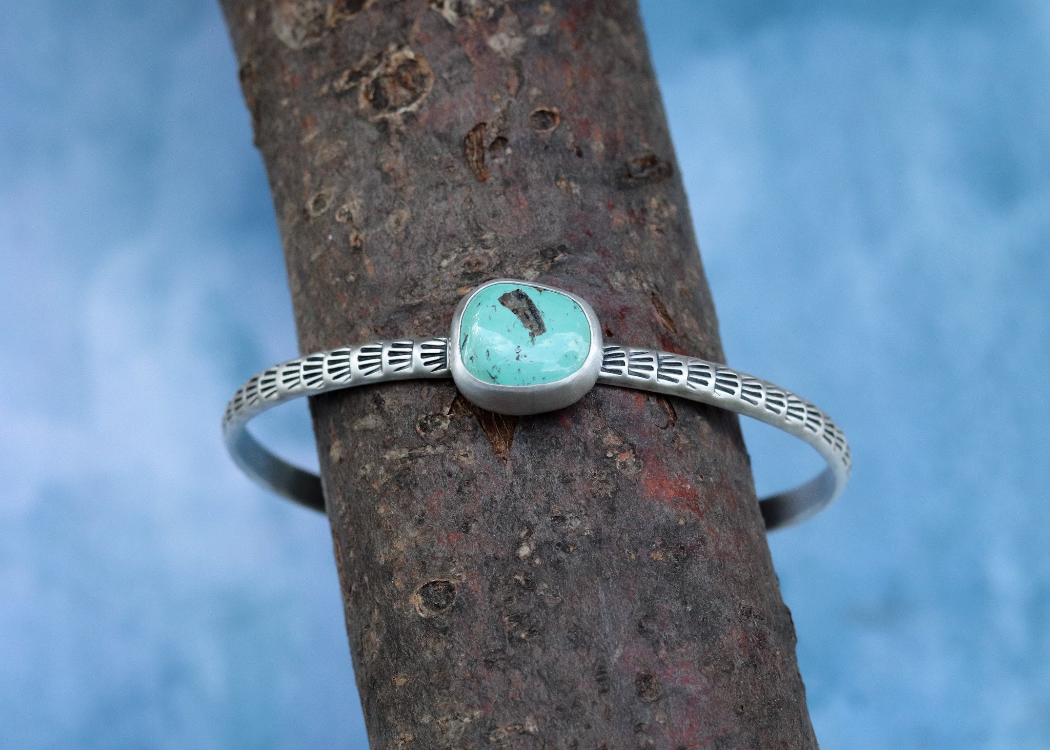 Carico Lake Turquoise Stamped Cuff